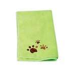 Chadog - ręcznik z mikrofibry do kąpieli psów, zielony w łapki