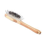 BASS Hybrid Groomer Small Oval Brush - szczotka bambusowa, z metalowymi pinami i naturalnym włosiem, mała