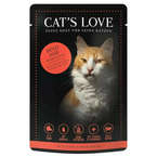 Cat’s Love Adult Rind Pur – wołowina z olejem szafranowym i mniszkiem lekarskim w galarecie, pełnoporcjowa karma premium dla dorosłych kotów 85g