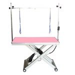GroomStar - stół z podnośnikiem elektrycznym, blat 120 cm x 65 cm, różowy (poekspozycyjny)