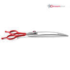 Groomstar - profesjonalne nożyczki gięte, 7.5", z czerwoną rączką