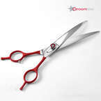 Groomstar - profesjonalne nożyczki gięte, 7", czerwona rękojeść
