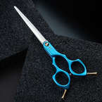 Jargem Asian Style Light Straight Scissors - bardzo lekkie, proste nożyczki do strzyżenia w stylu koreańskim, 6.5" niebieskie