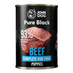 John Dog Pure Black Junior Beef - pełnoporcjowa, smakowita karma mokra dla szczeniąt z wołowiną, 400g