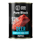 John Dog Pure Black Junior Deer - pełnoporcjowa, smakowita karma mokra dla szczeniąt z jeleniem, 400g
