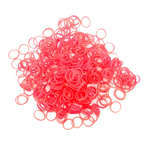 Lainee Latex Bands - profesjonalne gumki do papilotów i top-knotów, duże (9.5 mm), średniej grubości, różowe (neon), 200 sztuk