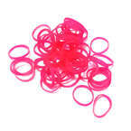 Lainee Latex Bands - profesjonalne gumki do top-knotów, duże (9.5mm), średniej grubości, różowe (fiesta pink), 850 sztuk