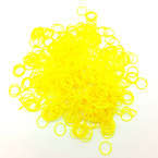 Lainee Latex Bands - profesjonalne gumki do top-knotów, średniej wielkości (7.9 mm), cienkie, żółte (neon), 200 sztuk