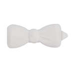 Show Tech Plastic Bow White - plastikowa kokardka z klipsem, biała, 3.5cm