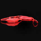 Zooleszcz - ringówka dla psa, sznurek z krętlikiem oraz skórzanym podgardlem, szerokość 4 mm, czerwona