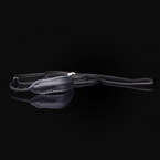 Zooleszcz - ringówka dla psa, sznurek z krętlikiem oraz skórzanym podgardlem, szerokość 6 mm, czarna