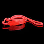 Zooleszcz - ringówka dla psa, sznurkowa ze skórzanym podgardlem, szerokość 4 mm, czerwona